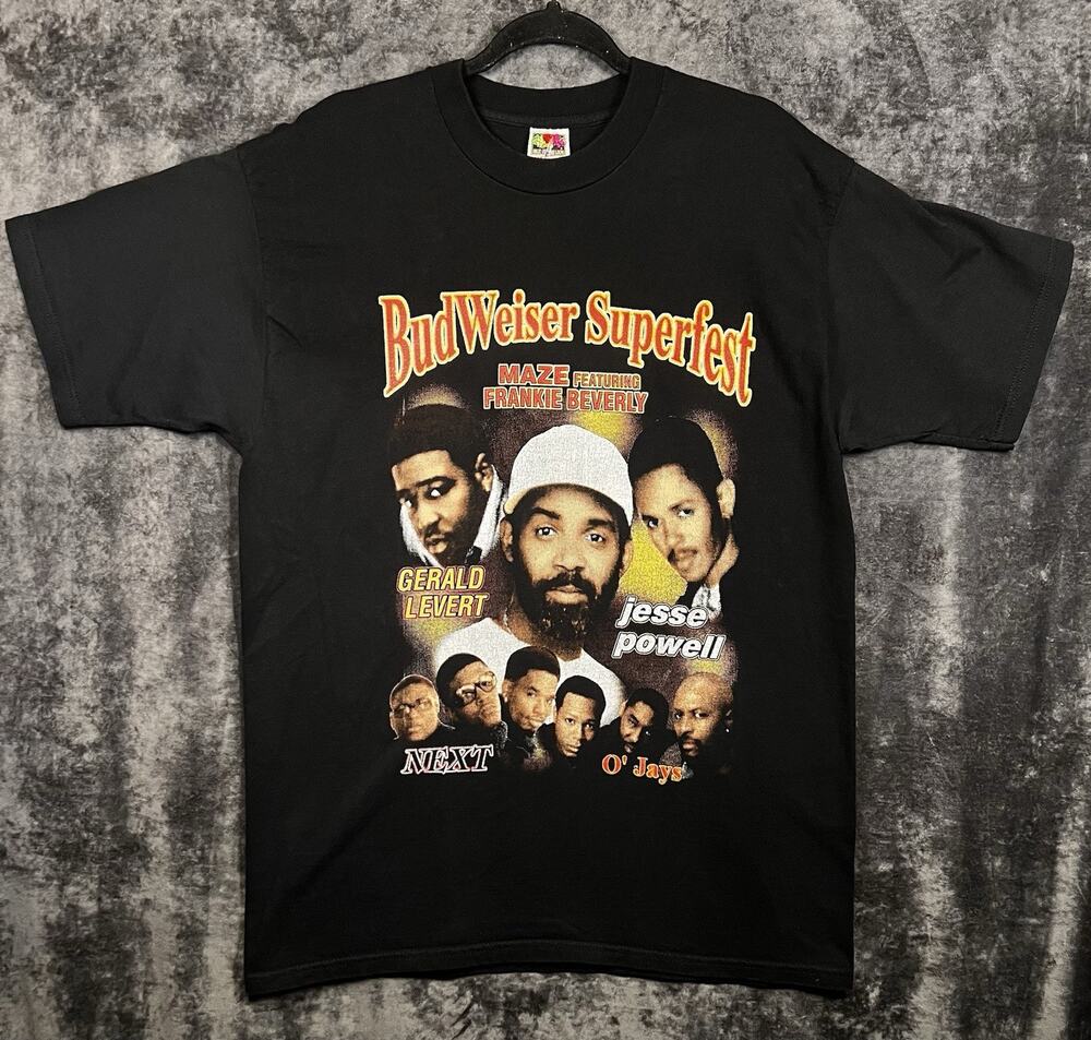 Vintage 1999 Budweiser Superfest Tour T-Shirt XL Maze Gerald Levert R&B Rap Tee